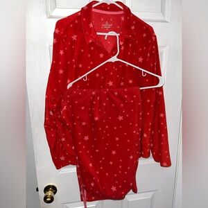 Cuddl Duds Red Star Pattern Pajama Top